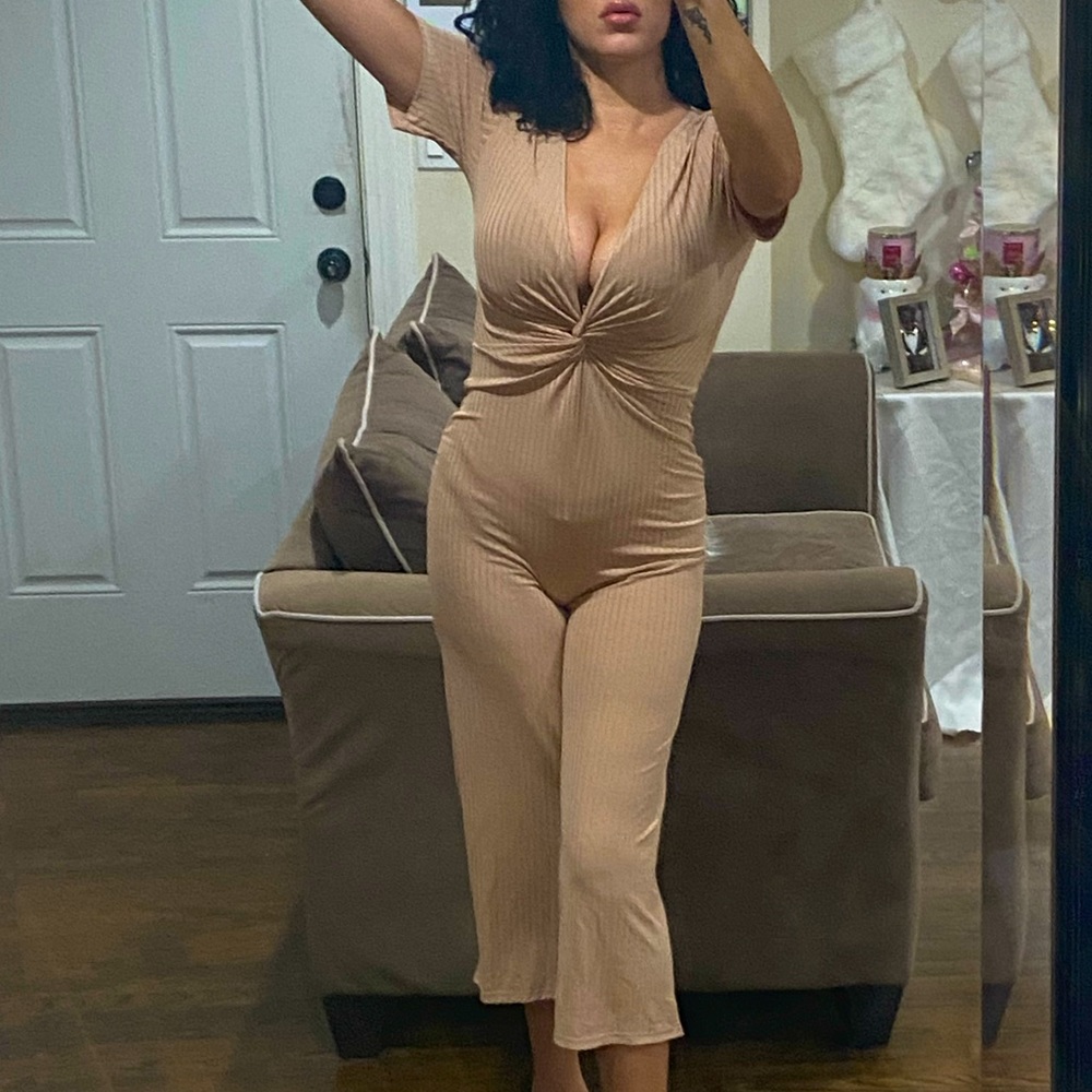 PLT tan jumpsuit